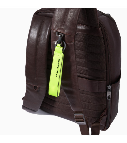 Piquadro Leather Backpack: 2 Compartments, 14'' PC